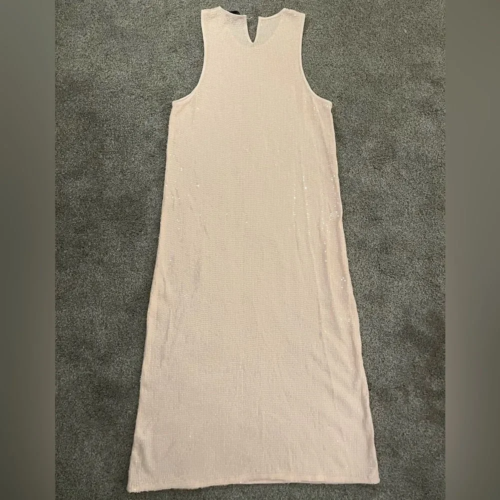 ZARA Pink Sequin Midi Dress - Picture 5 of 13